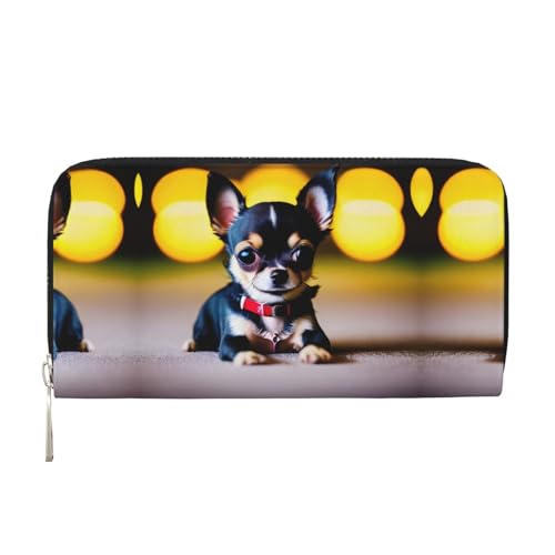 Chihuahua Dog Print Women Wallet Trendy Travel-Friendly 7.9X3.9in Casual Clutch Purse Gift for Ladies