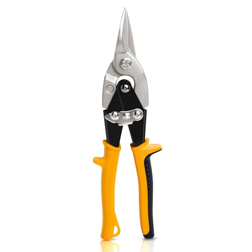 10 Inch Aviation Tin Snips, Heavy Duty Metal Cutter Shears for Cutting Sheet Metal, Straight Cut, Chrome Vanadium Steel by HHH HIKECUCAN - Used condition - US$8.90