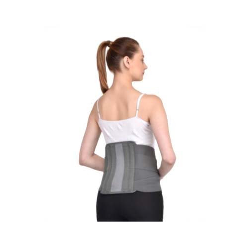 Kudize Lumbar Mild Lower Back Pain Osteoporosis Slip Disc Post Disketomy care Fracture Injuries Abdominal Belt Long working Travel Grey (Large)