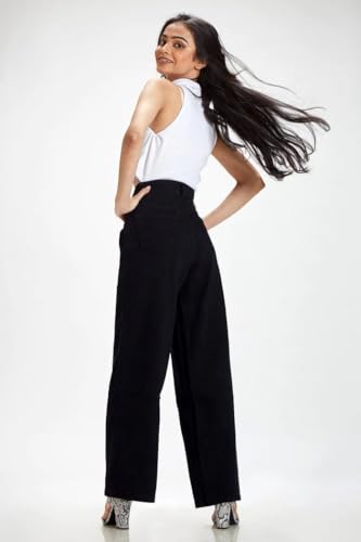 Image of Women High-Rise Black Jeans(004flaredjeansw54-black)