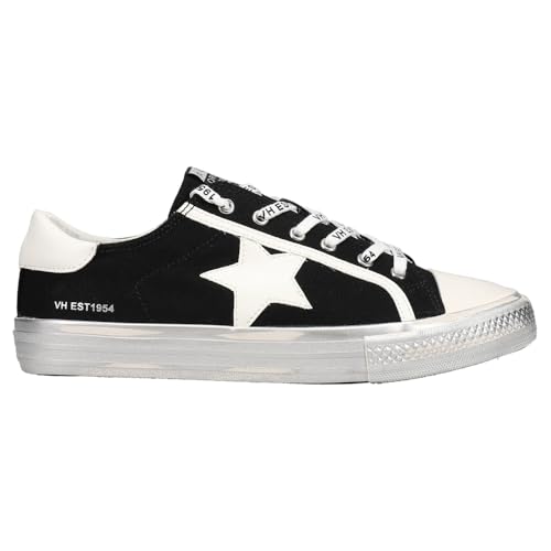 Image of Vintage Havana Womens Alive Metallic Lace Up Sneakers Shoes Casual - Black - Size 5.5 B