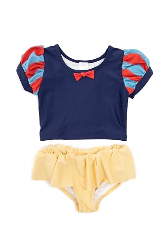 Little Adventures Child Snow White Princess Two-Piece Swimsuits UPF 50 Double-Lined Machine Washable Soft Spandex Nylon Blend