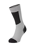 SEALSKINZ Unisex Waterproof Cold Weather Mid Length Sock with Hydrostop - Grey/Black/Yellow, Large