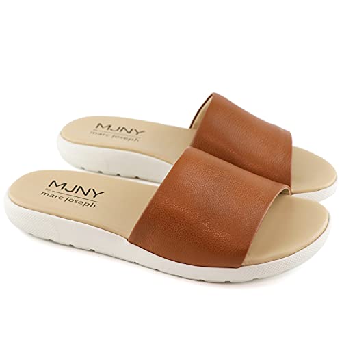 Marc-Joseph-New-York-Womens-Casual-Genuine-Leather-Flat-Slide-Mules-Sandals-Open-Toe-Backless-Comfortable-Lightweight-EVA-Sole-Fashion-Slip-on-Slides