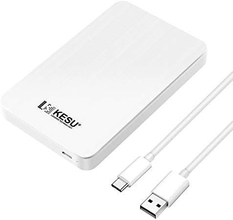 KESU 1TB Portable External Hard Drive Type C USB3.0 HDD Storage Compatible for PC, Desktop, Laptop, Xbox One, Xbox 360, PS4 (White)