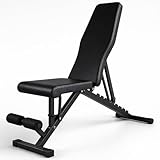 Banco de Musculación Plegable Ajustable/Banco de Pesas Multifuncional para Gimnasio en Casa/Fitness Home Gym con Respaldo Inclinable/Entrenamiento con Mancuernas y Abdominales/Resistente