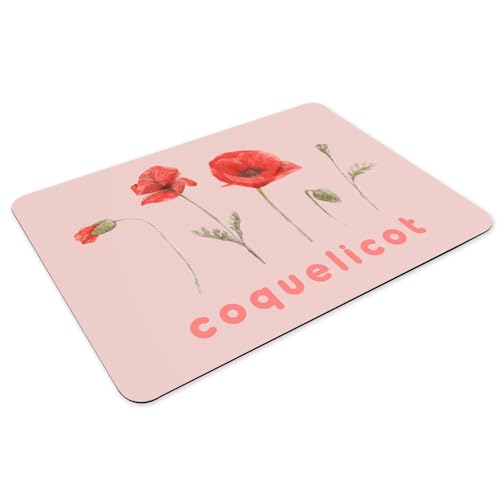 Sets de table rose coquelicot grand format pour protéger sans glisser - 3