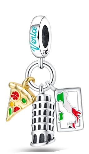 Italy Symbols Charm 925 Sterling Silver Dangle Charm Compatible with Pandora Charms,and Many Other UK Charm Bracelets.
