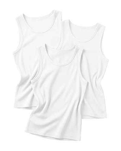 Image of Yooo's Vivi 3 Pack Toddler Boys Tank Tops | Toddler Boys Undershirts, 18M-5T, Sleeveless Muscle Shirt, Kids Athletic Tops, Crewneck, Summer, Loose, Basic, Sport, Play