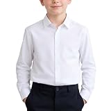 Fohuanky Camisa de algodón de Manga Larga para niños y niñas de 6 a 14 años