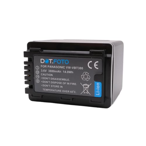 Batería VW-VBT380 para videocámaras Panasonic HC-V110 y HC-V180 recargable de 3.6v