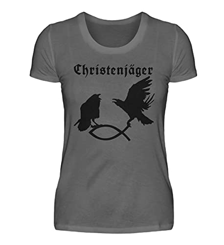 T-Shirt Femme Hugin et Munin Gris XXL look décontracté quotidien