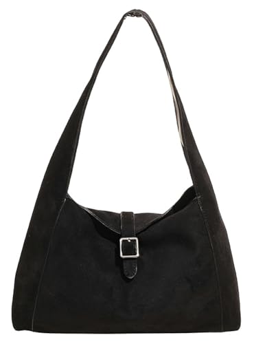 Slouchy Suede Hobo Bags Women Underarm Satchels Shoulder Bag Crescent Crossbody Purses Top-Handle Travel Tote Handbag 2025