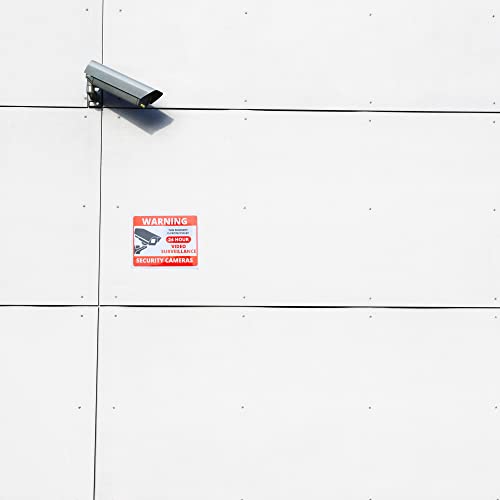 Camera Sign Sticker - 10 Pack 4"X 4.7" 24 Hours Video Surveillance Sticker, Uv Protected & Waterproof, Security Warning Camera Sticker For Indoor & Outdoor Use #TOP3