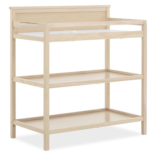 Image of Dream On Me Jax Universal Changing Table in Vintage White Oak, with a Clean Modern line Design & Two Spacious Shelves