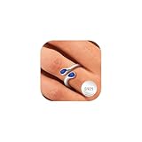 Bestyle Sterling Silver Rings For Women 925 Adjustable Thumb Rings Daughter Sapphire September Gift Birthstone Ring Jewellery