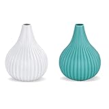 MIAJO Small Vase Sets White and Blue Small Bud Vase 2 PCS, Vases for Decor Modern Home Small Colorful Vases, House Warming Gifts