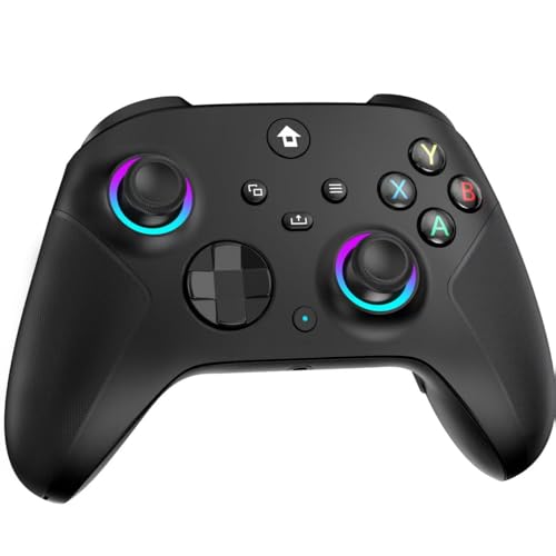 Image of SZDILONG 2.4GHz Wireless Controller for Xbox, Xbox One Series S|X, PC,Steam | Turbo /Programmable,Hall Effect Sticks,1000mAh Battery,7 Colors RGB Light,Dual Vibration,Type-C Charge,3.5mm Audio Jack, BLACK