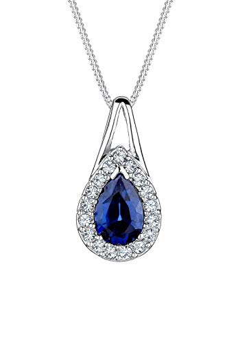 Collier Elli argent 925 et cristaux bleus vintage au fini précieux de haute joaillerie