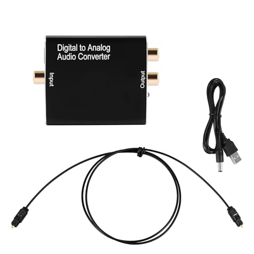Cpolebev Convertidor de Audio Digital una AnalóGico, SPDIF Digital óPtico una AnalóGico L/R y Adaptador de Audio EstéReo AUX de 3,5 Mm