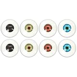 32 mm Colored Human Fake Eyeballs for Halloween Cosplay - Plastic Large Doll Eye Acrylic Party Decor Sculptures Prop 8Pcs 4 Colors (Black, Brown, Green, Blue)