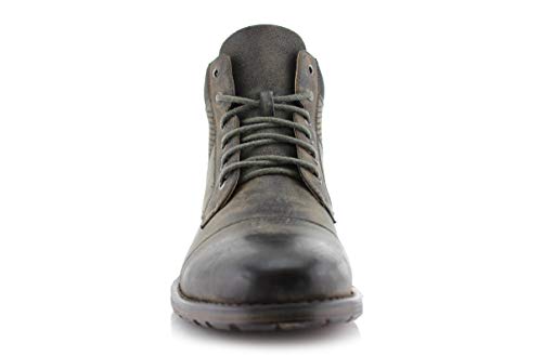 Image of Polar Fox Men's Casual Cap-Toe Ankle Boot Collection | Lace-Up Work, Combat, and Chukka Styles