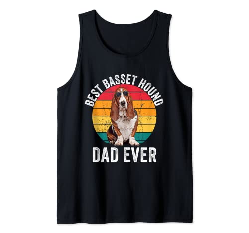 Basset Hound Dad Funny Vintage Basset Hound Lover Dueño Hombres Camiseta sin Mangas