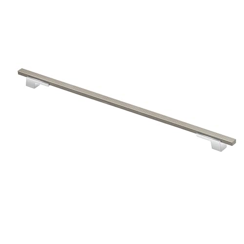 Image of Plantex Cabinet Handle /450mm Handle for Cabinet /Door Pull-Push Handle for Home /Office /Hotel - Pack of 1 (Satin & Chrome)