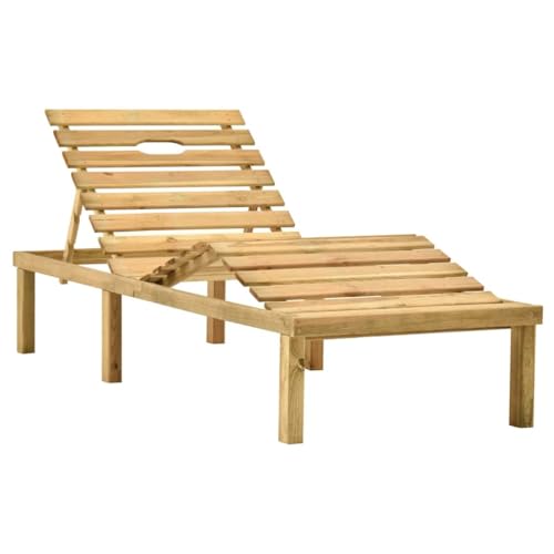 Frdhee Tumbona de relax para camping, tumbona de jardín con mesa de madera de pino impregnada, tumbona de relax para interior y exterior