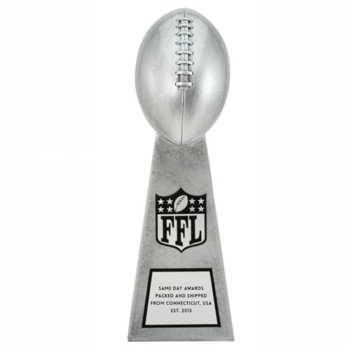 silver lil39 vince fantasy football trophy - engraving included