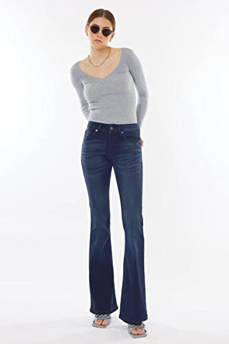 SALT TREE Kan Can Women's Mid Rise Flare Hem Jeans - kc61023