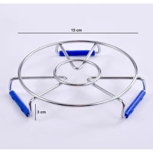 Image of Xmart India Round Stainless Steel Kitchen Hot Mat - Medium Size Hot Utensil Stand, Hot Pot Stand, Heat-Resistant Hot Mat for Dining Table & Kitchen