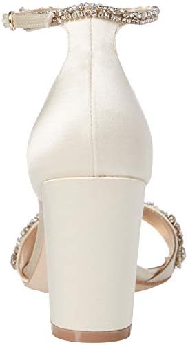 Badgley Mischka Women's Finesse Heeled Sandal, Ivory Satin, 8.5 M US | Image 2