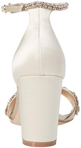 Badgley Mischka Women's Finesse Heeled Sandal, Ivory Satin, 8.5 M Us #TOP2