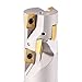 Accusize Industrial Tools 1'' Heavy Duty Helical Indexable Weldon Shank End Mill, Apkt11t3 Carbide Inserts, 1'' by 1'' by 4-1/4'', 5508-0002