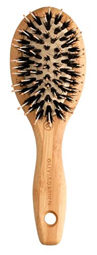 Olivia Garden Bamboo Touch – Cepillo Ecológico Desenredante en Bambú con Cerdas en Nylon y Jabalí - Talla XS