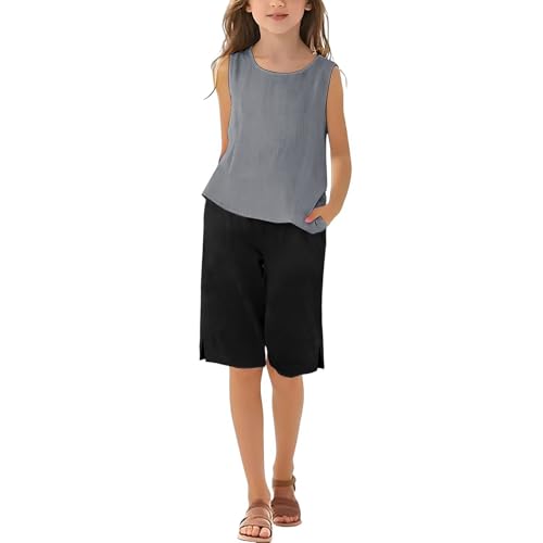 Ensembles d'été deux pièces filles : débardeur et short large quotidien