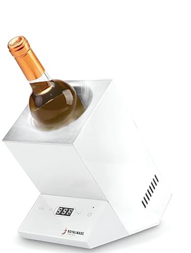 RoyalMade Electric Wine Chiller, Wine Bottle Chiller with Aerator Pourer for 750ml Wine or Some Champagne, Single Iceless Wine Cooler for Parties,Bar Club Accessories,Christmas Gifts for Wine Lovers