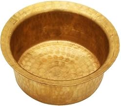Brass Round Heavy Bottom Tapeli|Patila|Bhagona, Golden 5Ltr