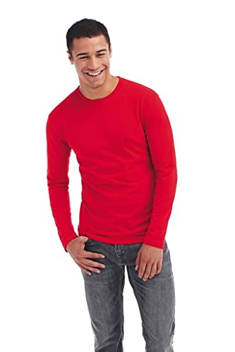 Stedman ST2500_SREL Basics T-Shirt Mit Langen Ärmel, Rot-Scharlachrot, L...