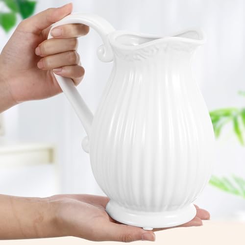 Vase à fleurs simple en porcelaine blanche pour fleurir et embellir votre bureau - 8