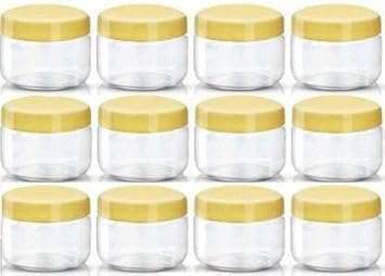 M.C. PIPWALA Plastic Kitchen Jar - 50 Ml, 12 Pieces, Transparent