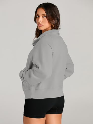 Image of AUTOMET Womens Sweatshirts Half Zip Cropped Pullover Fleece Quarter Zipper Hoodies 2026 Fall Fashion Outfits Clothes