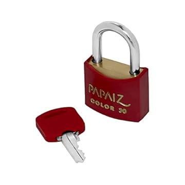 Cadeado Color Line, Papaiz, CR20, Vermelho