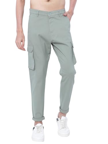 Image of Highlander Men's Tapered Fit Cargo Trousers| Stylish & Comfortable for Casual, Travel & Active Wear | Trouser for Men | Men Trousersn