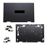 wzqrps Replacement Laptop LCD Cover Back Rear Top Lid with Hinges for HP Envy X360 15-ED 15M-ED 15T-ED 0023DX L93203-001 L93204-001 (Black)