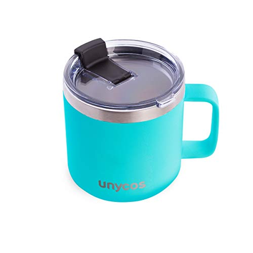 unycos - Taza térmica de Acero Inoxidable con Tapa Antigoteo de 425 ml. Aislamiento de Vacío de Doble Pared | 100% a…