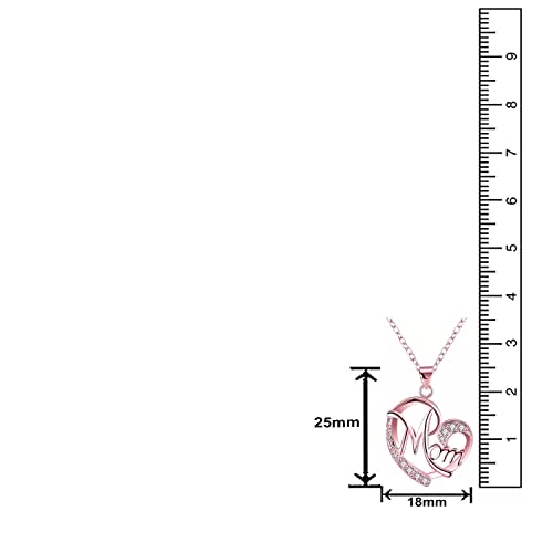 Mahi Rose Gold Plated Dual Heart Pendant With Chain With White Crystal Stones For Mom For Women - Ps1101698Z - Image 5