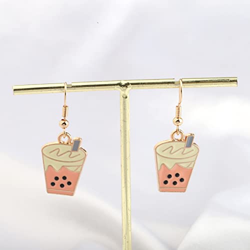 UJIMS Cute Bubble Tea Earrings - Boba Milk Tea Lover Gift for Women, Best Friends & Party3