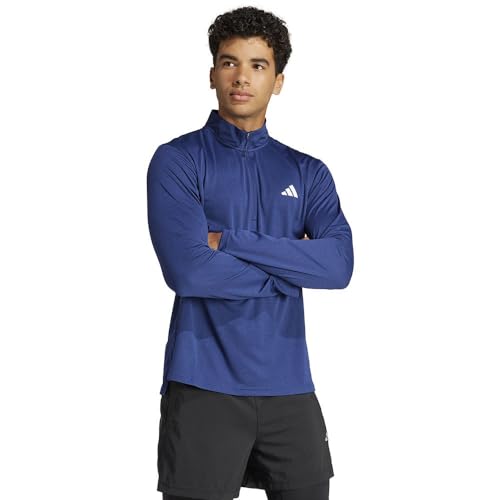 Image of adidas Men's Sweatshirts | Tr-ES 1I4Zip | Blue |